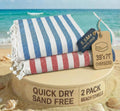 Beach Towels for Women, Super Absorbent, XL - Old Glory Teal | 2 Pack Large Beach Towels Oversized - Pre-Washed, Sand