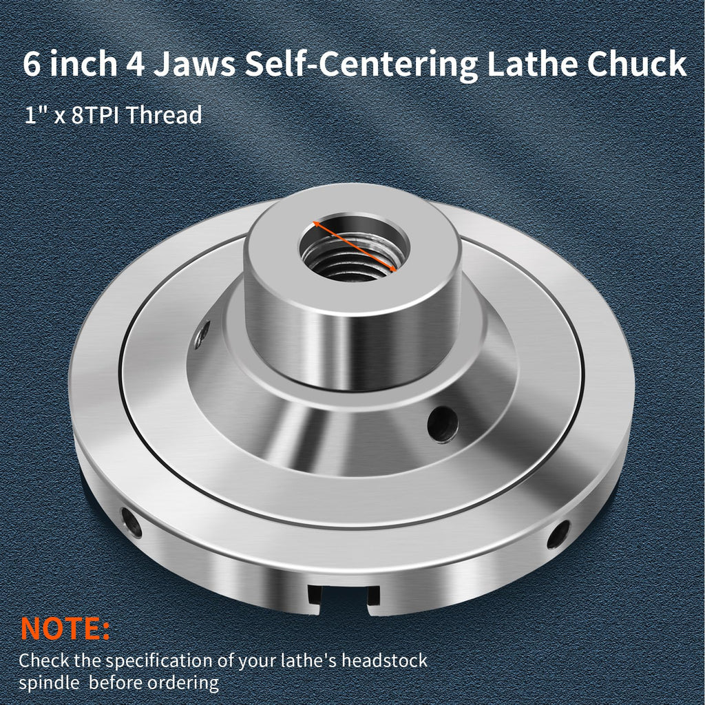Wood Lathe Chuck 6 inch 4 Jaws Self-Centering Lathe Chucks
