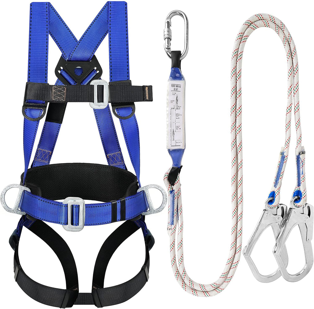 Safety Harness Fall Protection Kit: Roofing Harness for Work | Men Construction Climbing Fall Arrest Safety Harnesses