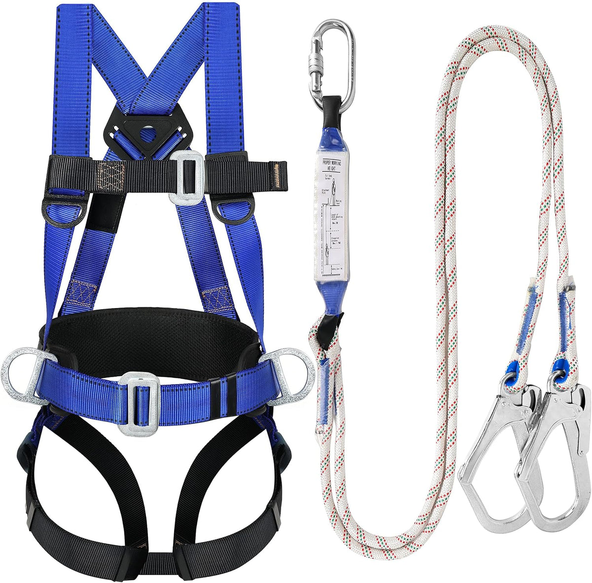 Safety Harness Fall Protection Kit: Roofing Harness for Work | Men Construction Climbing Fall Arrest Safety Harnesses