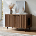 31.5" Cat Litter Box Enclosure Furniture with Legs, Walnut