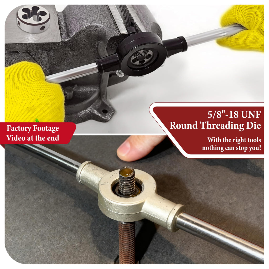 5/8"-18 UNF Round Threading Die, Machine Right-Hand 5/8 x 18 Die