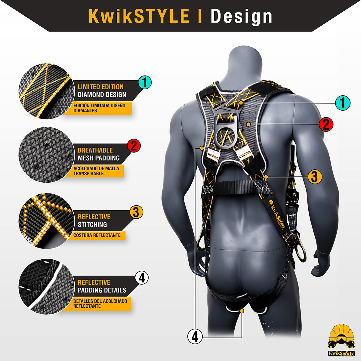 THUNDER DiamondBACK Safety Harness [1PK] ANSI OSHA Fall Gear