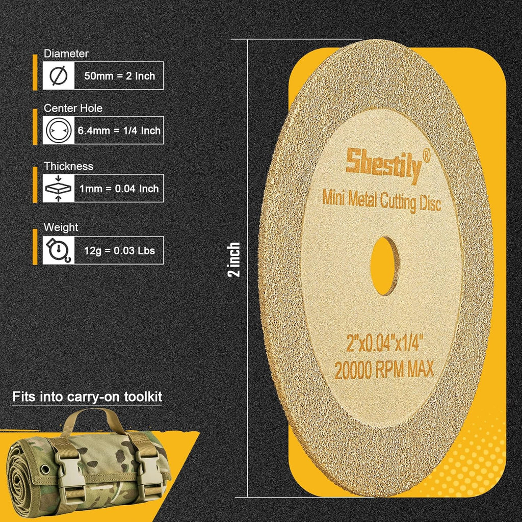 Sbestily Metal Diamond Cutting Wheel 2Inch Drill/Die Grinder Cut Off Wheel