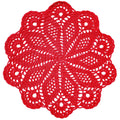 12 Inch Lace Flower Doily Handmade Crochet Placemats Wedding Tabletop Kitchen Place Mat Doilies (1PC, Red)