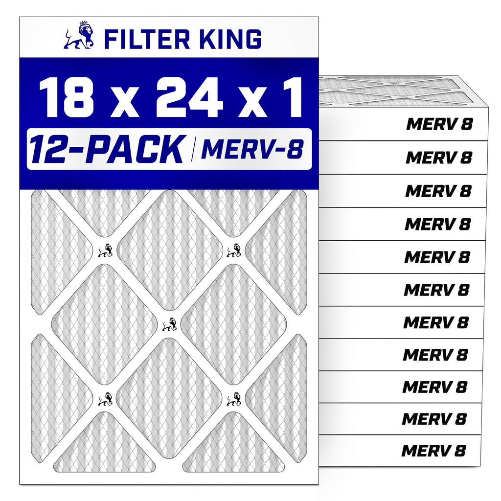18x24x1 Air Filter MERV 8, AC Furnace Filters (12-Pack)