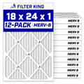 18x24x1 Air Filter MERV 8, AC Furnace Filters (12-Pack)