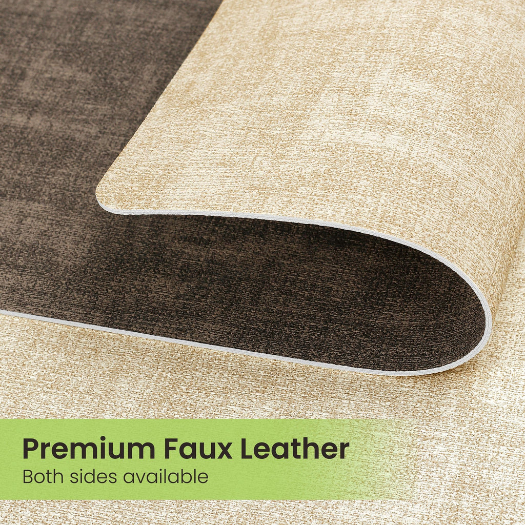 Placemats Set of 6 Wipeable Reversible Faux Leather with Coasters