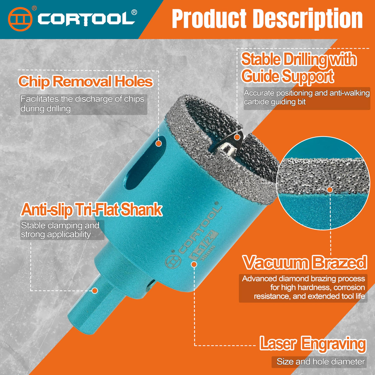 1-3/8 Inch Diamond Hole Saw with Pilot Drill Bit, Diamond Tipped Tile Hole Saws, Dry/Wet Use for Porcelain Tile, Ceramic Pottery, Granite, Stone, Marble, Glass Bottles - 2 Pack