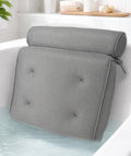 Luxury Bath Pillow for Tub – Quick-Dry 4D Mesh – Gray