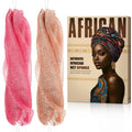 African Net Sponge Authentic - Back Scrub Exfoliating Net Sponge with Knots - 2 Pieces African Bath Sponges for Body