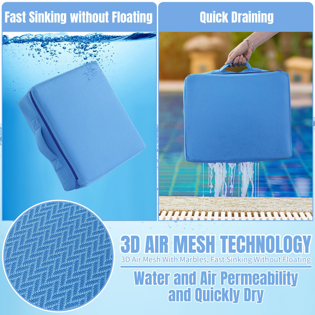 Foldable Hot Tub Booster Seat, Adjuatable 2 Heights Extra Thick Hot Tub Pillow Bath Seat with Back Support Cushions