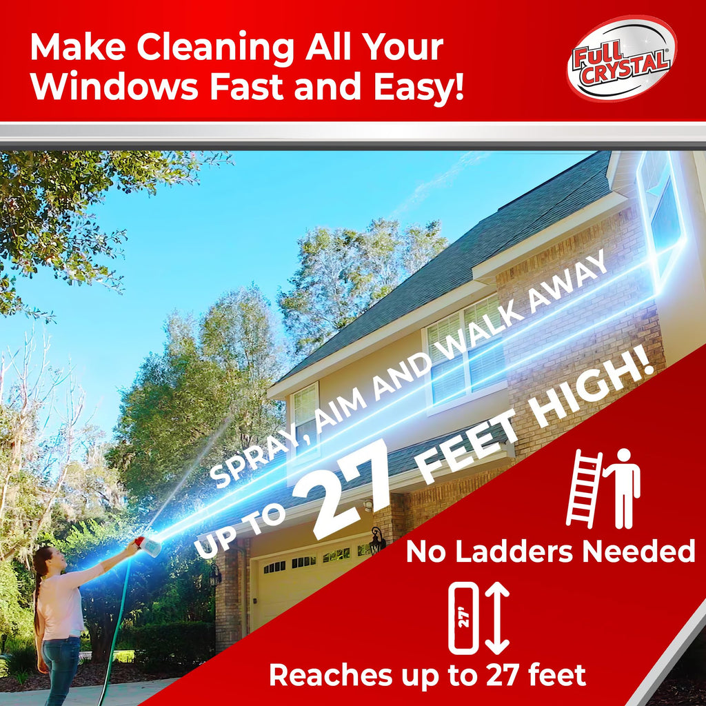 Window Cleaner, Bottle + 8oz Powder, Cleans Up to 40 Windows