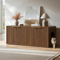 47.2" Walnut Litter Box Enclosure Furniture for 2 Cats