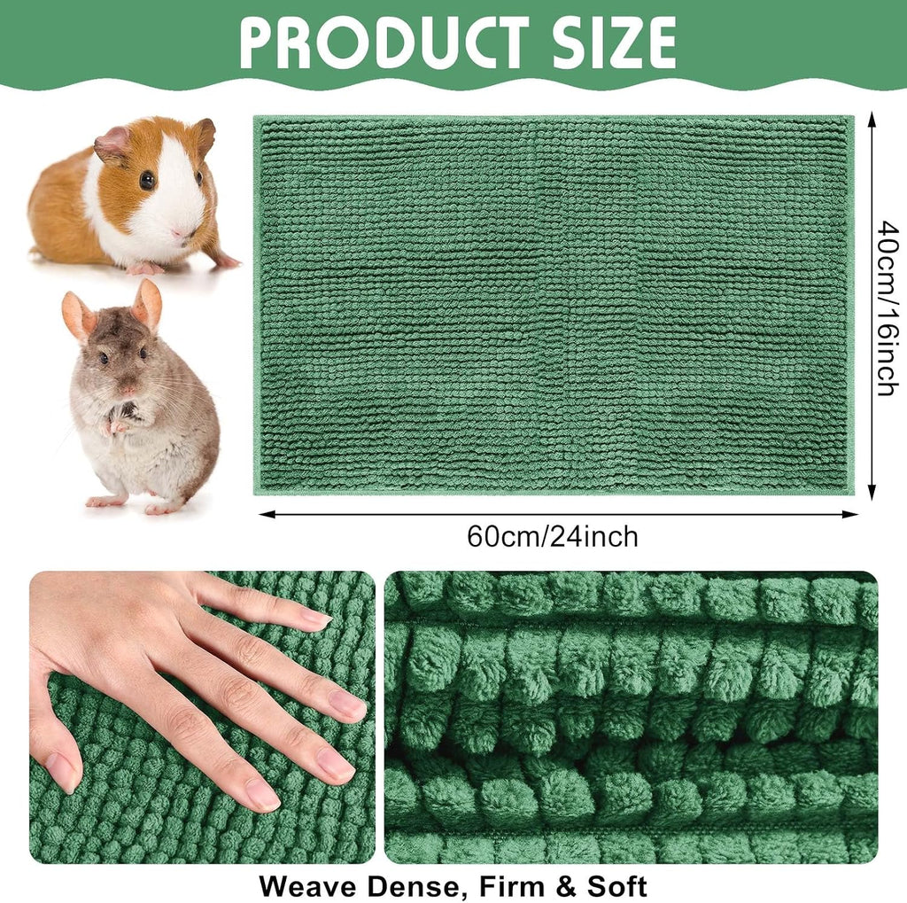 4 Pcs Guinea Pig Cage Liner, 16 x 24 Inch, Dark Green