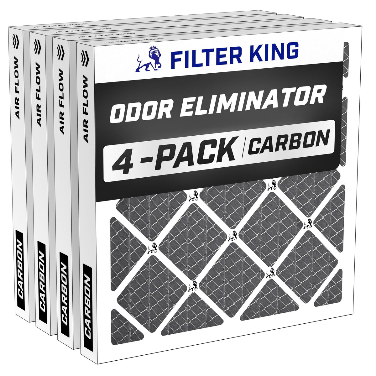 11.25x11.25x1 Air Filter | 4-PACK | Carbon MERV 8 HVAC Pleated A/C Furnace Filters | MADE IN USA | Actual Size: 11.25