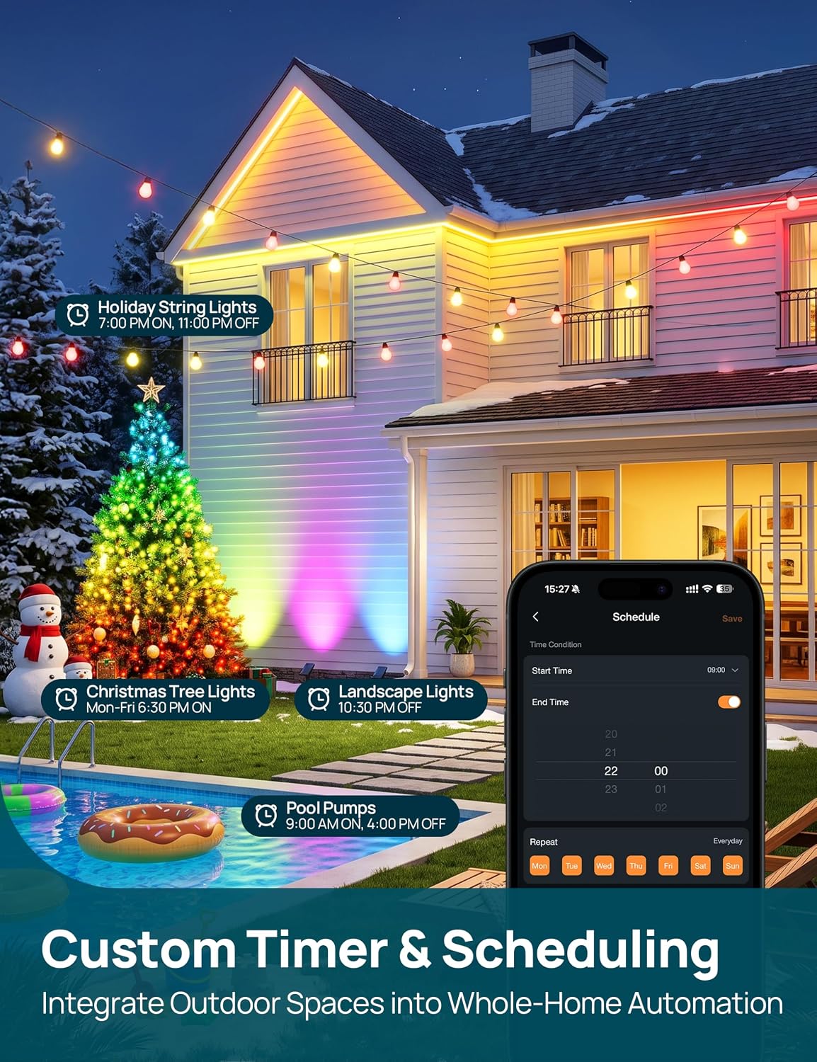 Matter Outdoor Smart Plug, Work with Alexa, Apple Home, Google Home