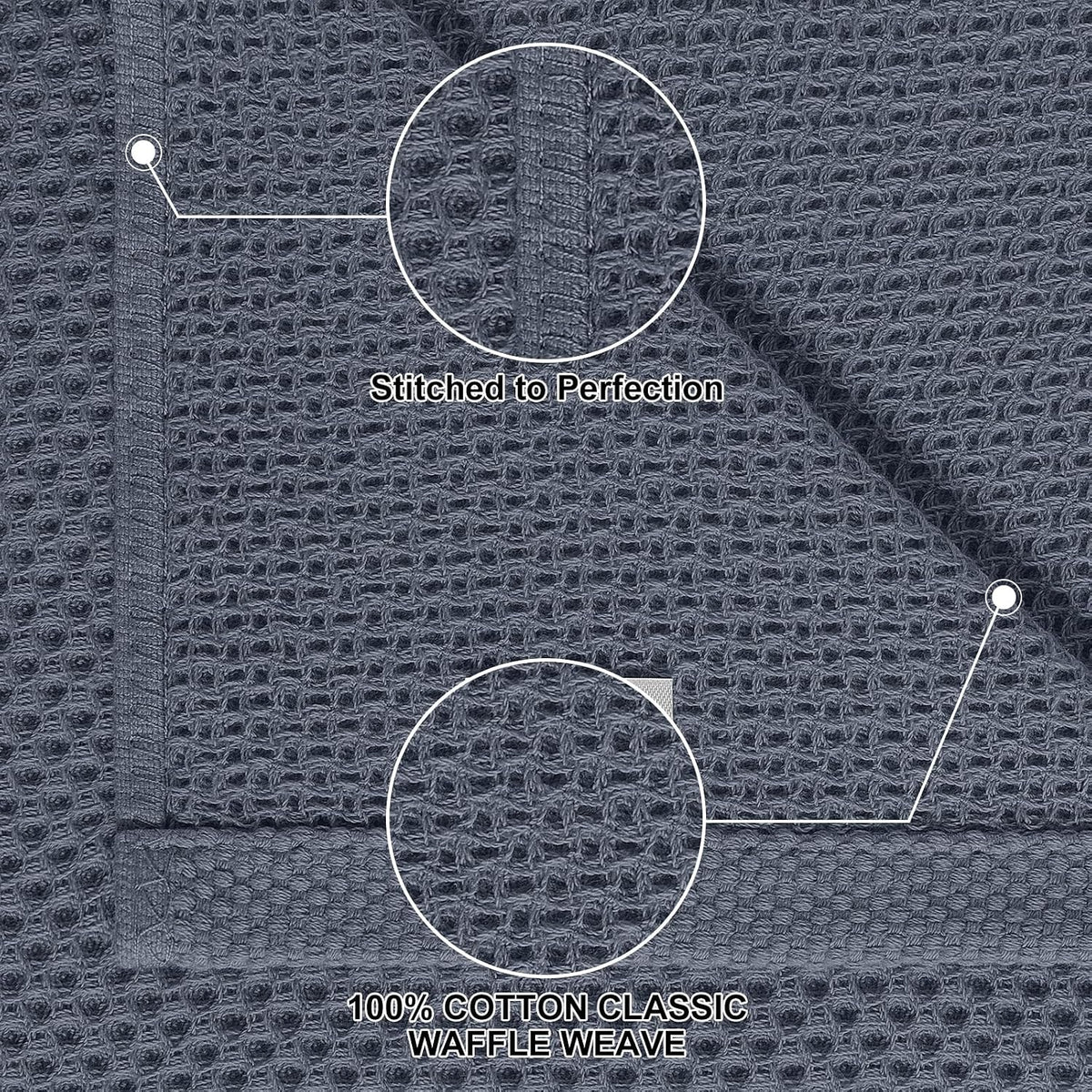 8 Pack 100% Cotton Kitchen Towels and Dishcloths Set, Dark Grey | 12 x 12 Inches and 13 x 28 Inches Kitchen Towels