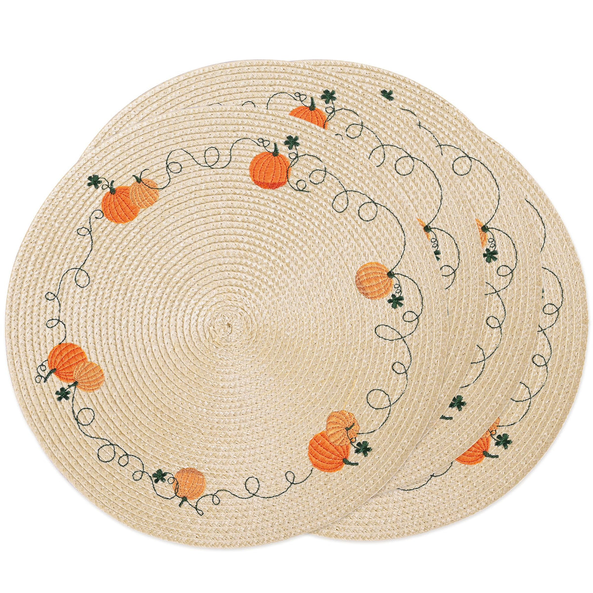 Round Fall Placemats Set of 4 PP Pumpkin Placemats