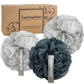 60g Loofah Sponge, 2 Fog Gray + 1 Midnight Blue, 3 Pack