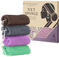 African Net Sponge Authentic - 4 Pack Exfoliating Body Scrubber Bath Sponge - Loofah Washcloth Back Scrub for Shower