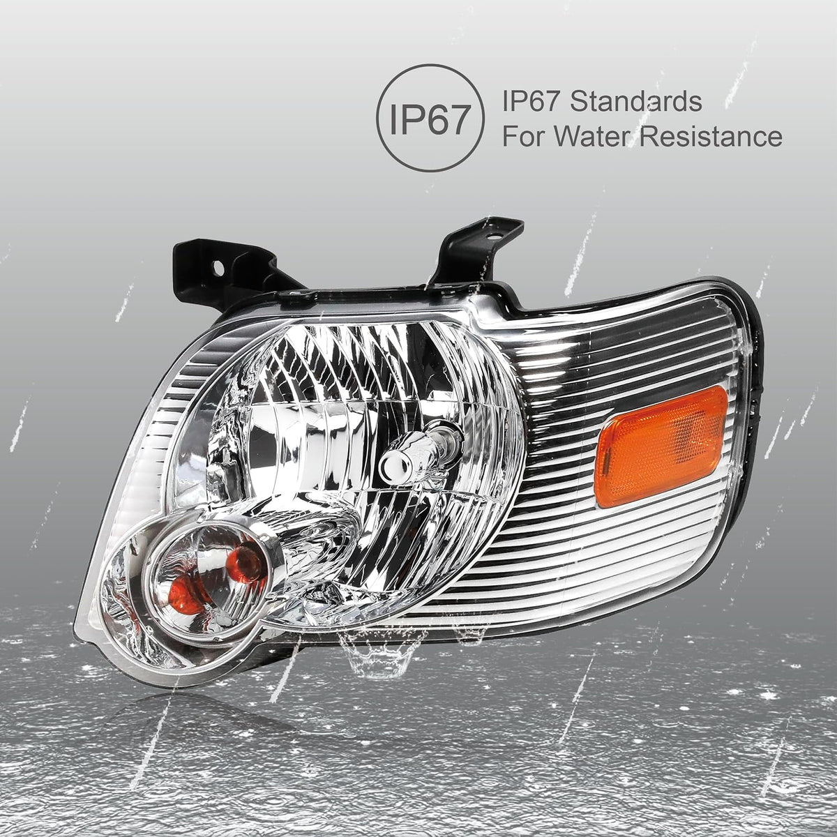 Pair Chrome Headlights Compatible with 2006-2010 Ford Explorer