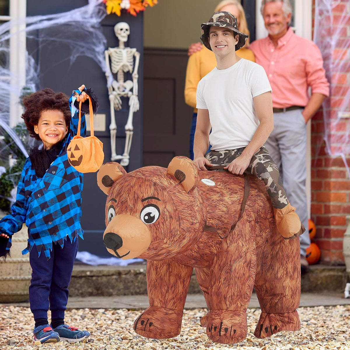 Halloween Inflatable Costume Adult,Blow up Ride Bear Suit Men Women