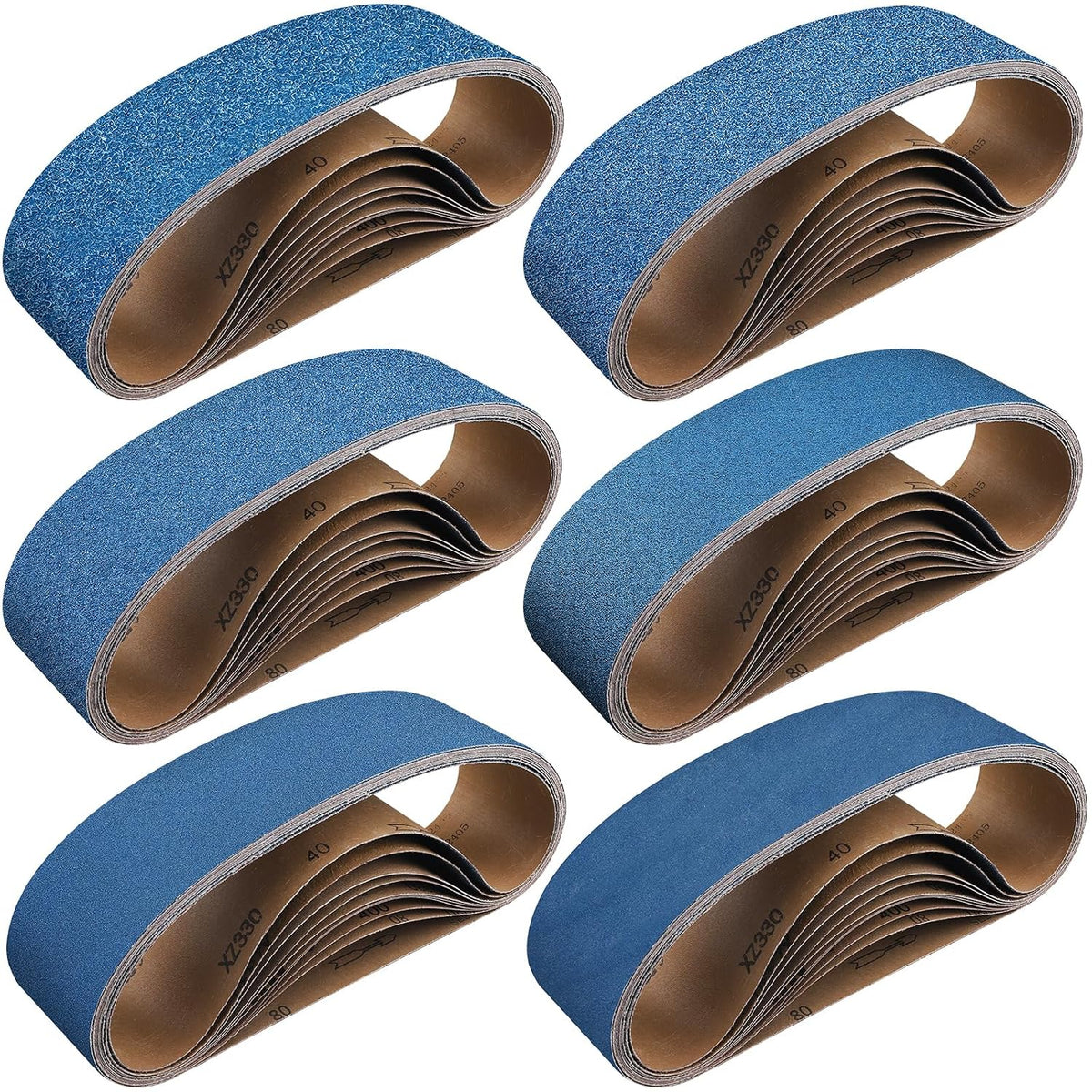 10-Piece Premium 3 x 21 Inch Zirconia Sanding Belts 40-400 Grit
