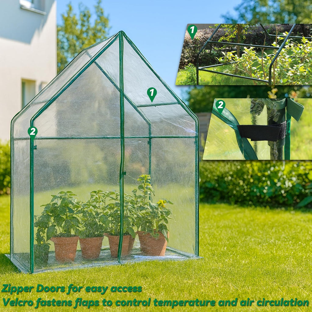 Small Walk-in Greenhouse, 36.2"(L) x53.3(W) x66.1(H) | Heavy Duty Portable Green House for Outside with Sturdy Frame