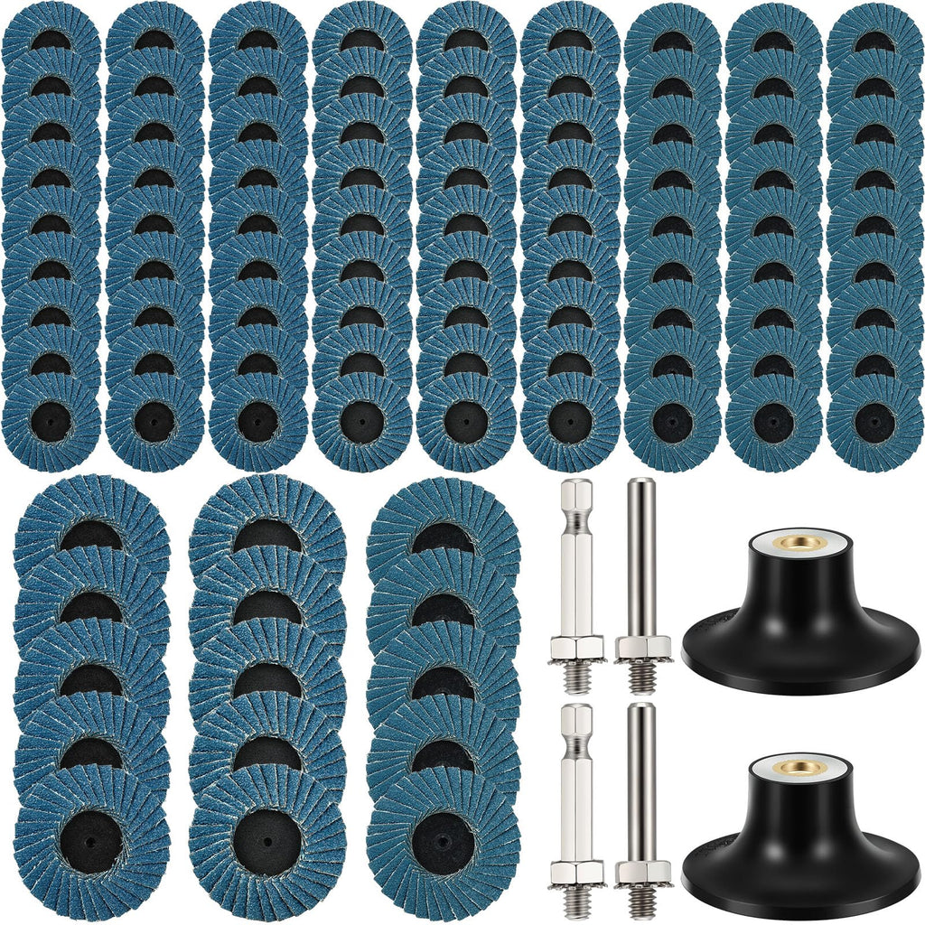 Hotop 96 Pcs 2 Inch Flap Disc Sanding Disc 40/60/80/120 Grit