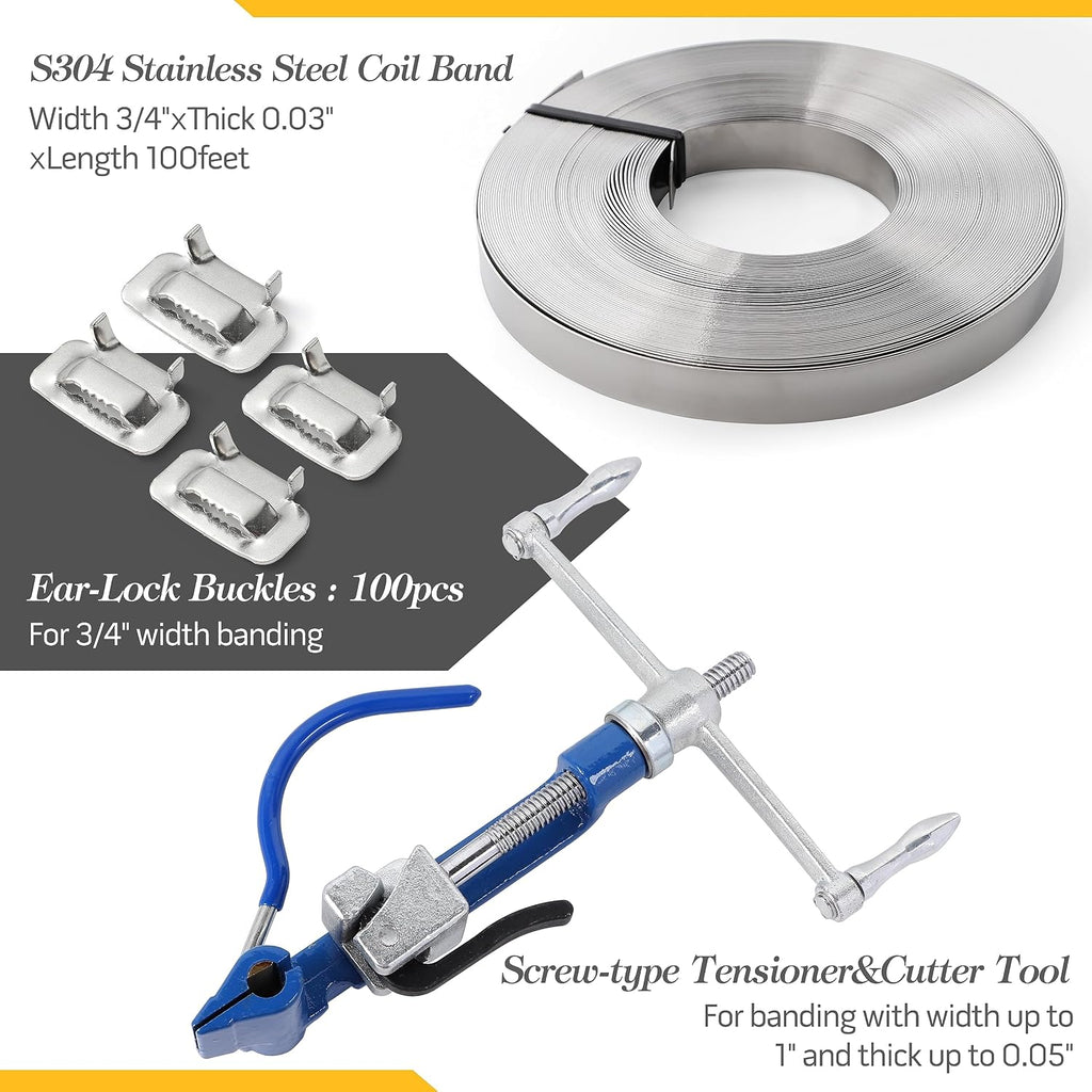 UpJiaFlarish Steel Banding Strapping Kit - Banding Tool, Stapping Tool
