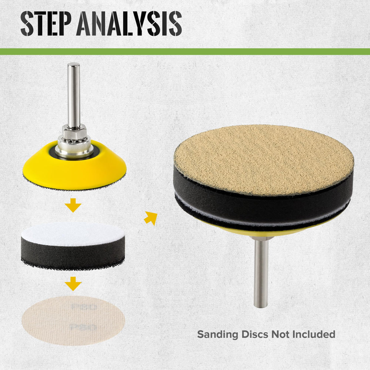 SANDPROX 2 Inch Hook and Loop Sanding Pad for Sanding Discs with 1/4 Inch Shank and Soft Foam Layer Buffering Pad, Sander Attachment for Drill, 5 Pack