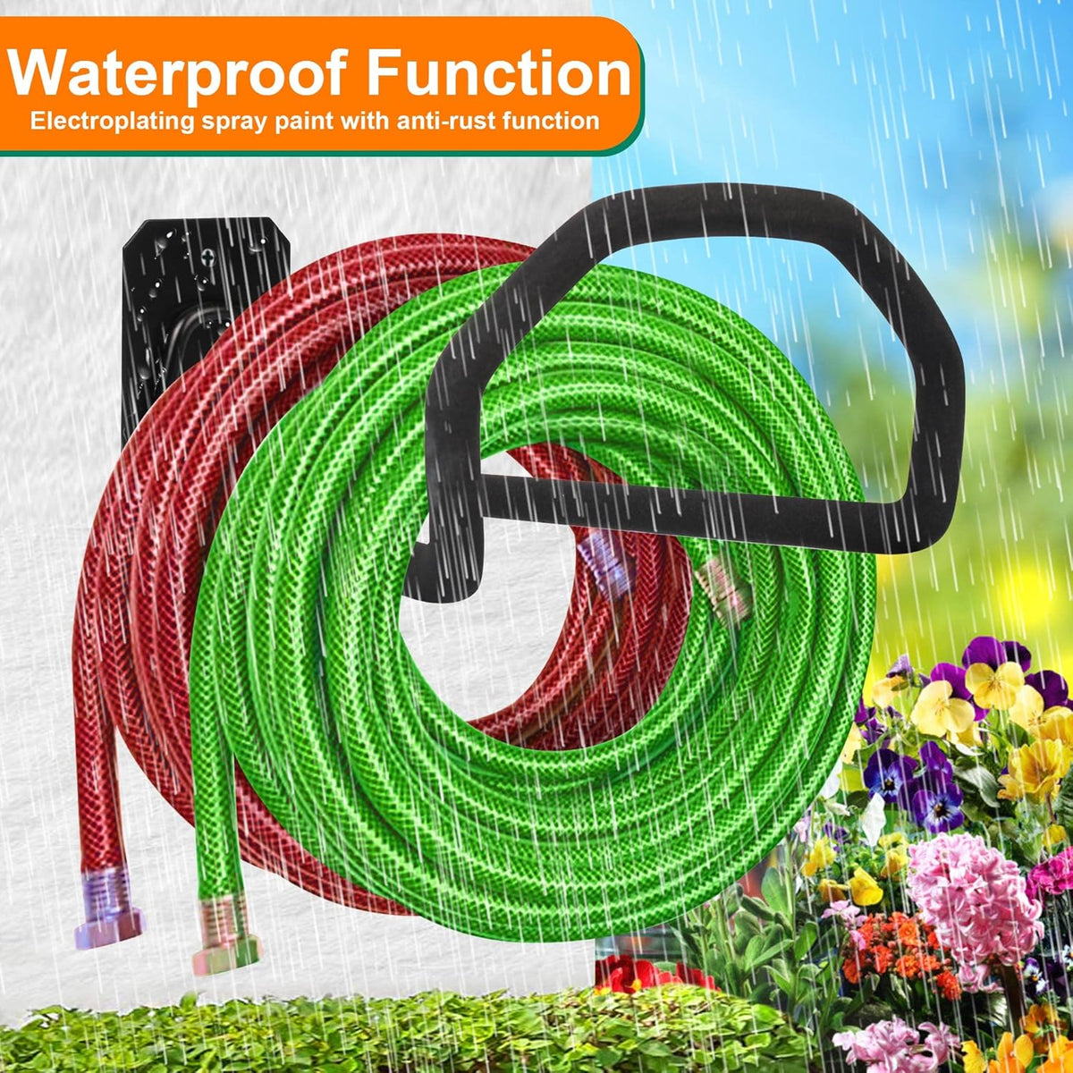 Garden Hose Holder Hose Hanger Wall Mount Water Hose Holders for Outside | Oversized Heavy Duty Hose Rack for 300ft