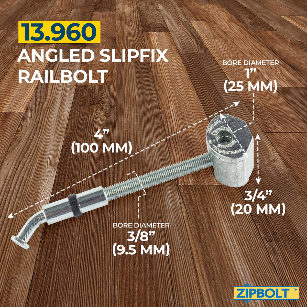 Angled Handrail to Newel Post Installation Kit - Staircase Angled Railbolt Bundle (Includes 11.560 Lower & 13.960
