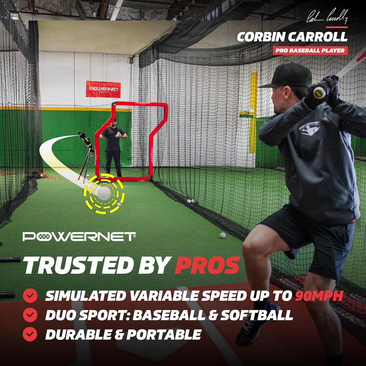 Launch F-lite Softball & Baseball Pitching Machine, Dimpled Practice Balls, Bucket of Baseballs, Coaching Bucket