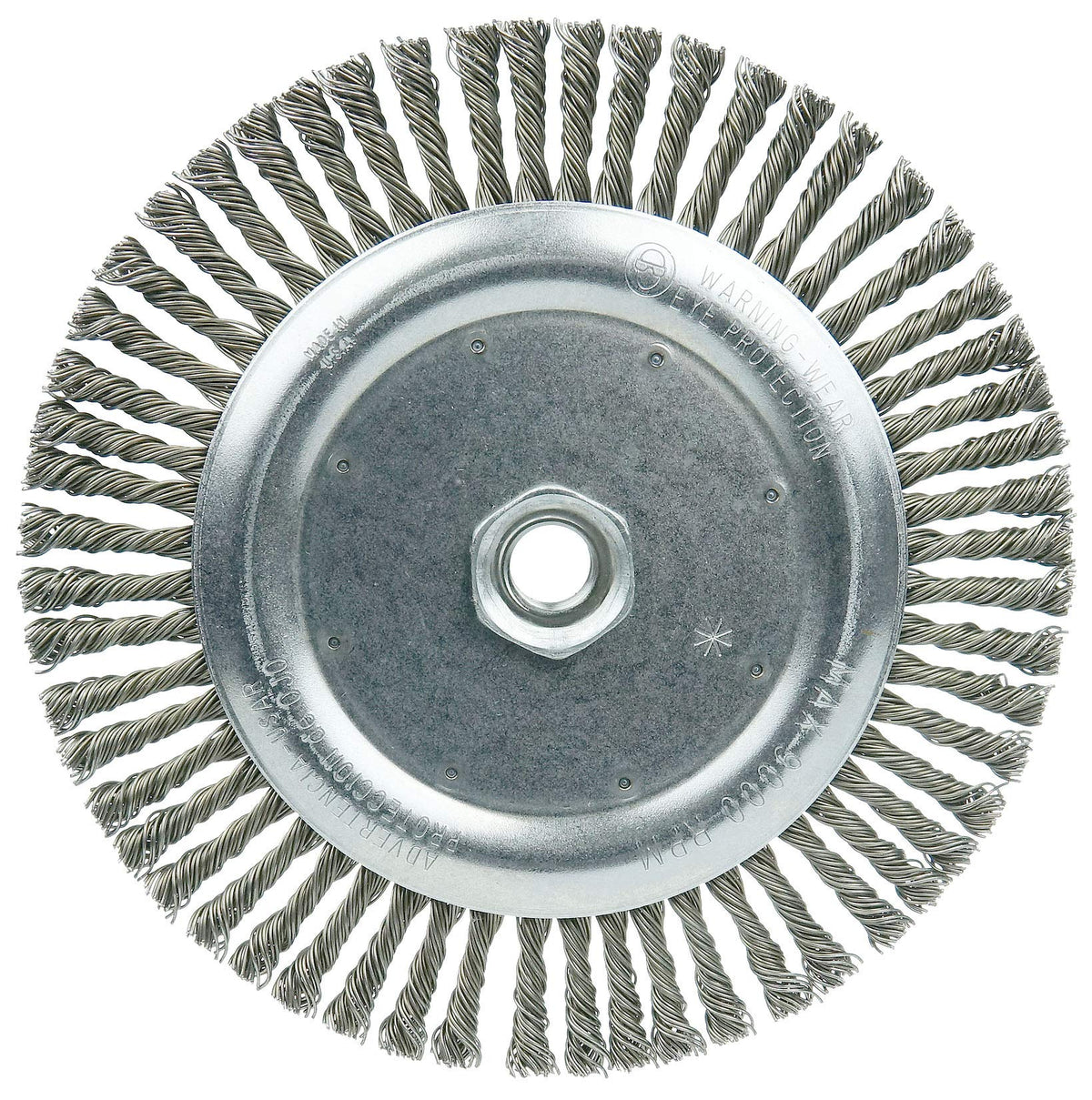 Weiler 36297 Wolverine 7" Knot Wire Wheel, Stringer Bead Twist, 0.020" Steel Fill, 5/8"-11 UNC Nut, Made in The USA (Pack of 10)