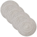 Round Placemats Set of 4-100% Cotton Two-Tone Placemat for Dining Table - Woven Braided Table Setting Place Mat