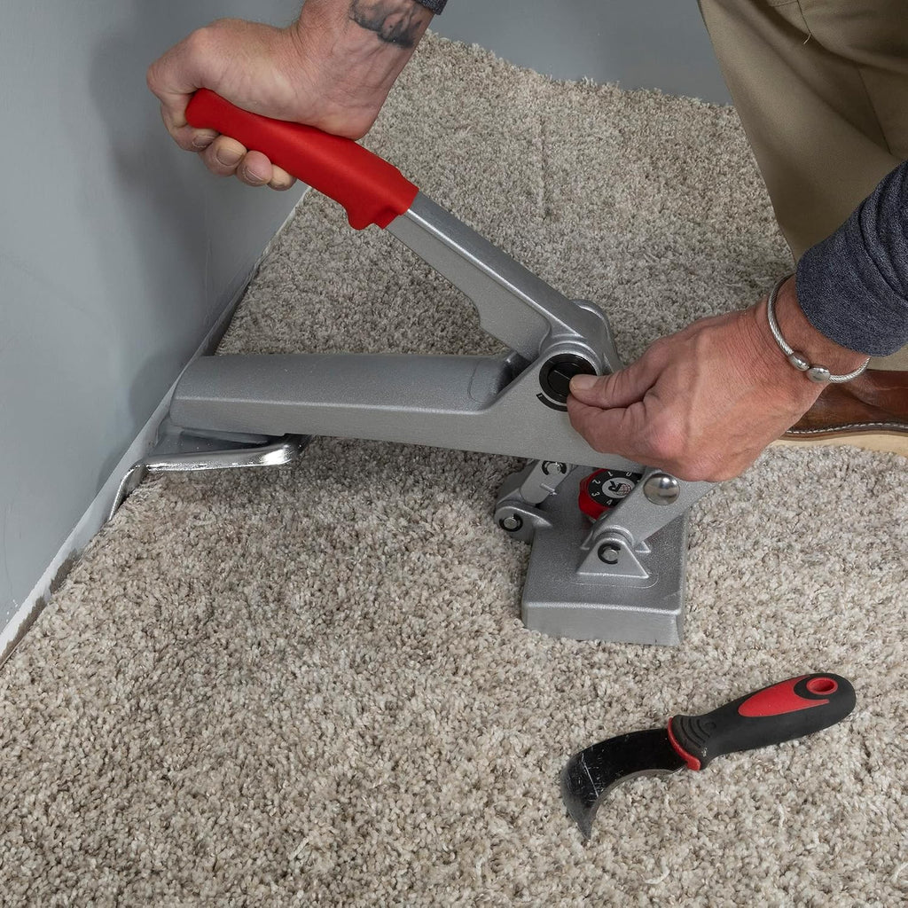 10-128 Matching/Seam Repair Carpet Stretcher Silver & ROBERTS Economy Adjustable Knee Kicker,Black
