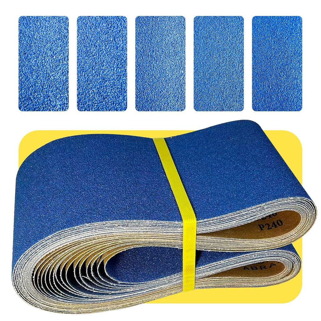 6 x 48 Inch Sanding Belts, 15 Pcs Mixed Grit 60/80/120/180/240, Aluminum Oxide Abrasive Sandpaper Belts for Belt Sanders, Woodworking Polishing & Grinding