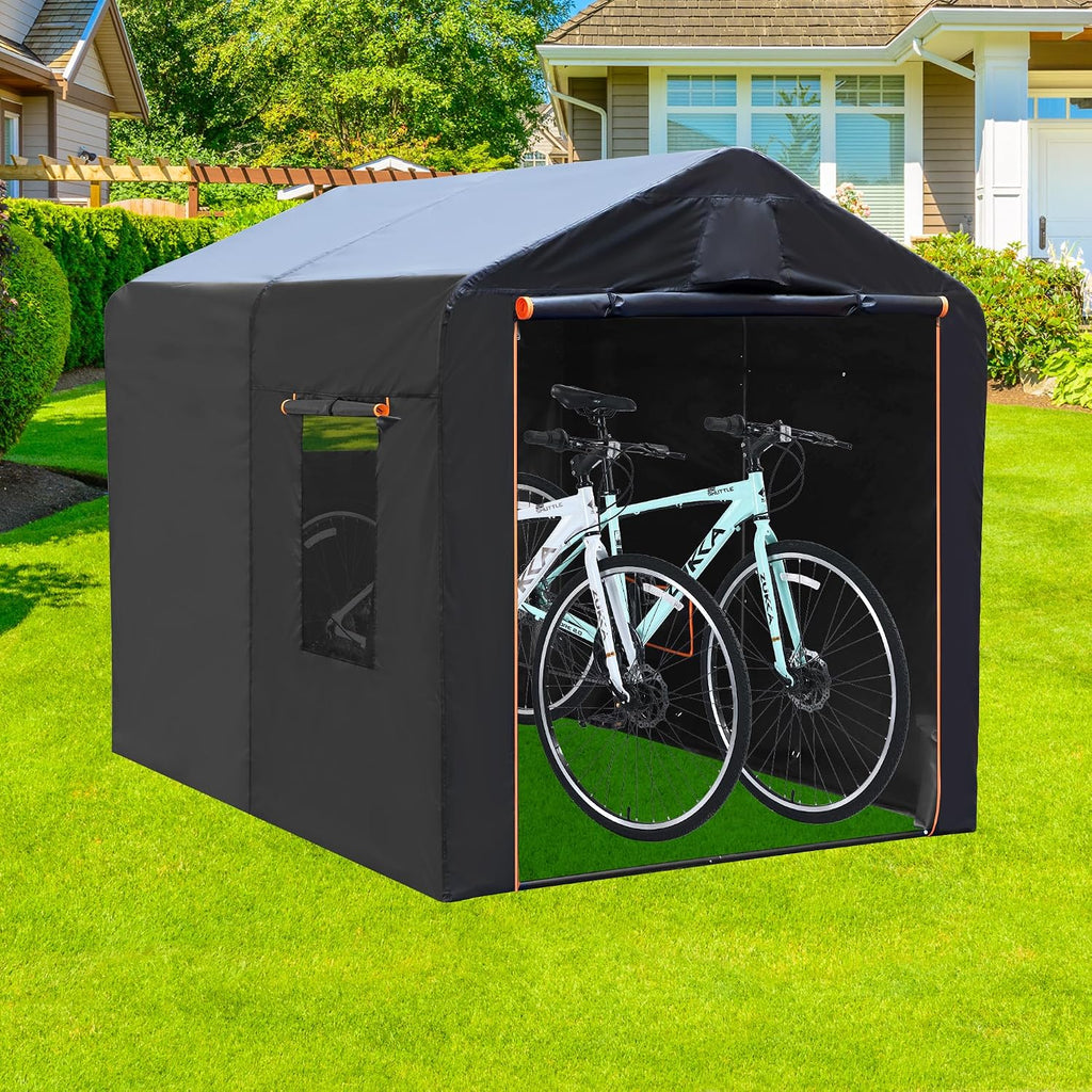 Bike Storage Shed Tent,Outdoor Portable Bicycle Storage with 420D Oxford Fabric PU3000 Waterproof for 2-4 Bikes, Bike