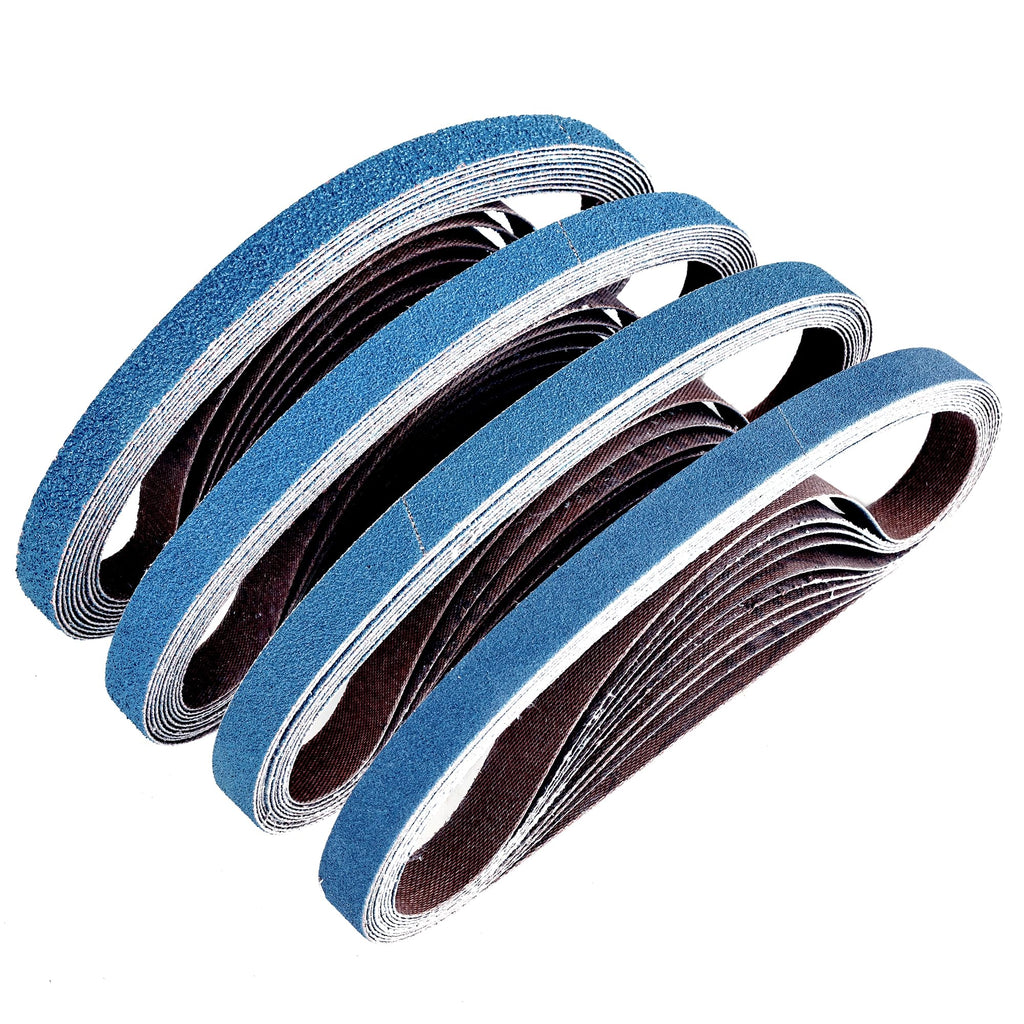 1/2 x 18 inch Zirconia Sanding Belts, 40Pcs 10 Each of 40/60/80/120 Grits