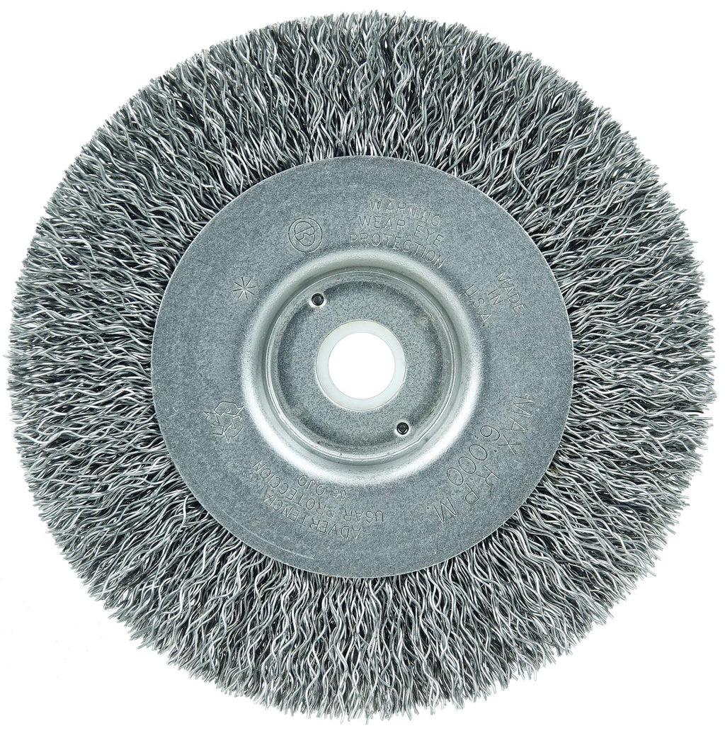 Weiler 36262 Wolverine 4" Crimped Wire Wheel.014 Steel Fill, Narrow Face, 1/2"-3/8" Arbor Hole, Made in the USA (Pack of 2)