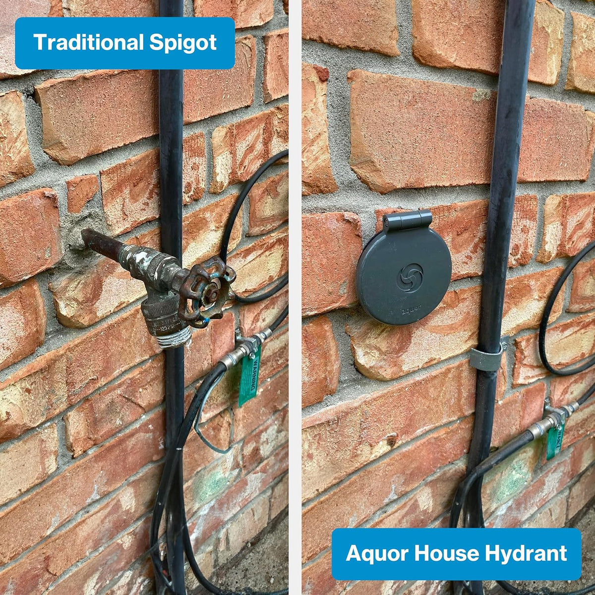 House Hydrant V1+ Frost Free Outdoor Faucet, Anti Siphon Valve with Quick Connect, Frost Proof Flush Wall Hose Bib