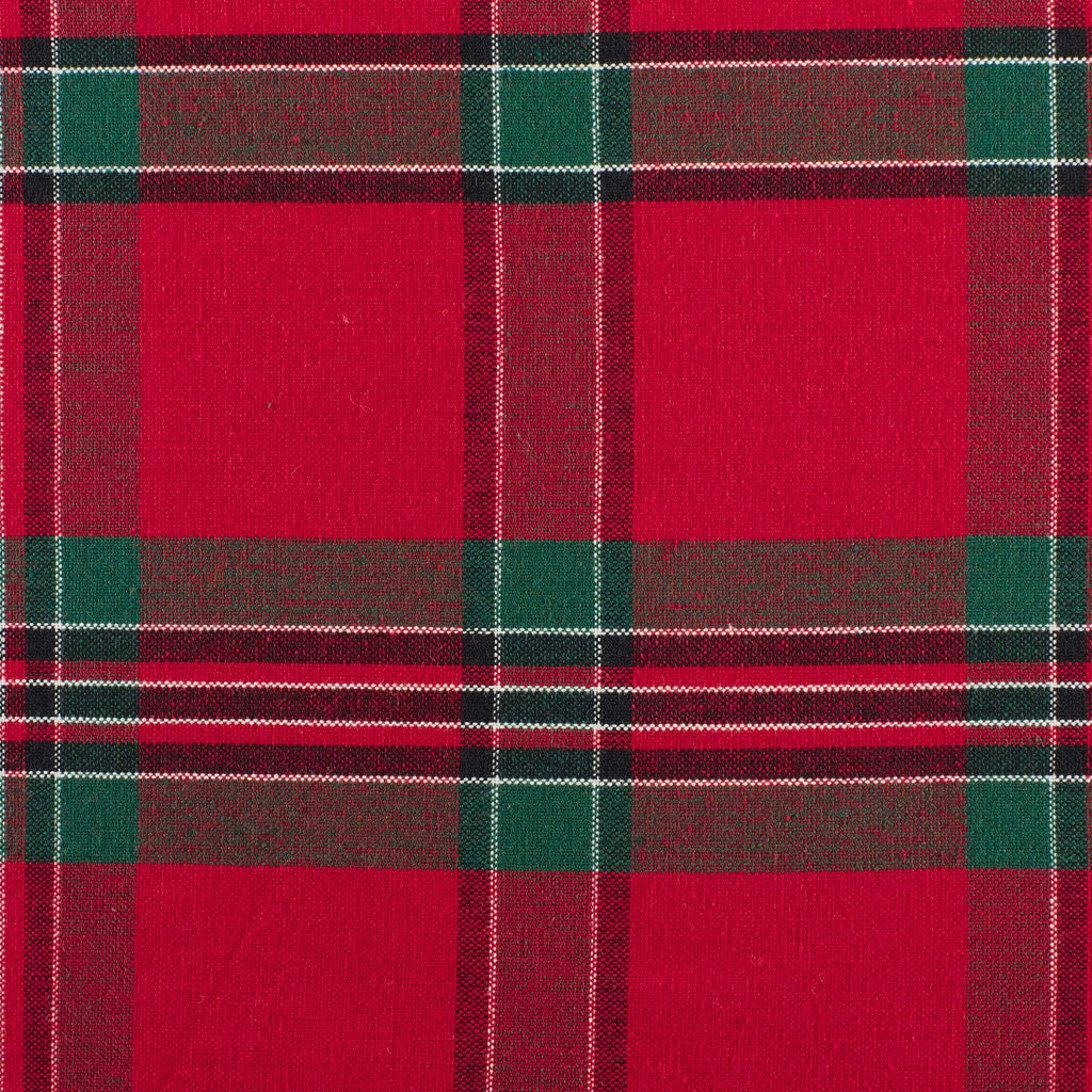 Farmhouse Christmas Plaid Dining Table & Kitchen Décor, Holiday Tablecloth, 70" Round, Red & Green