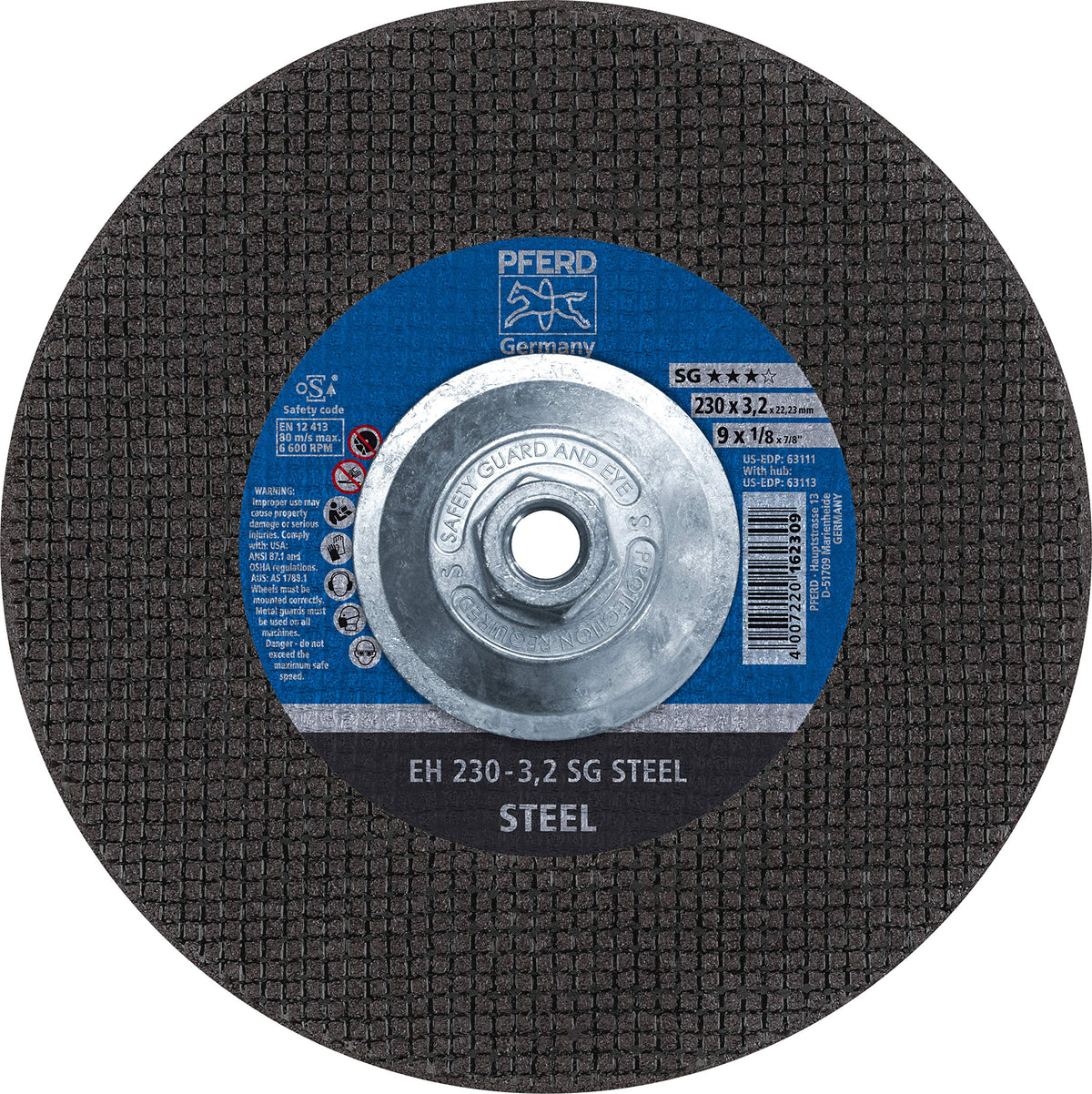 9" x 1/8" Cut-Off Wheel, 5/8-11 THD. A 46 S SG - Type 27