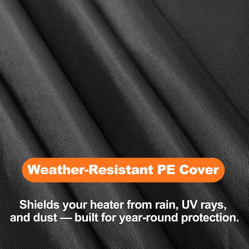 Outdoor Patio Heater Cover, 210D Oxford Fabric Cover with Zipper, Wind and Dust Resistant, Fits Patio Heaters up to