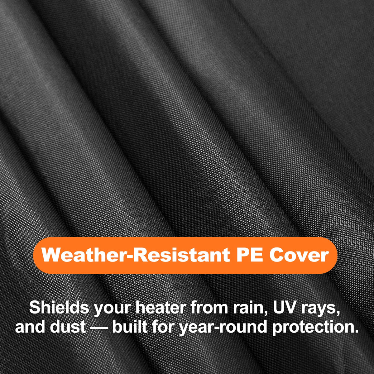 Outdoor Patio Heater Cover, 210D Oxford Fabric Cover with Zipper, Wind and Dust Resistant, Fits Patio Heaters up to