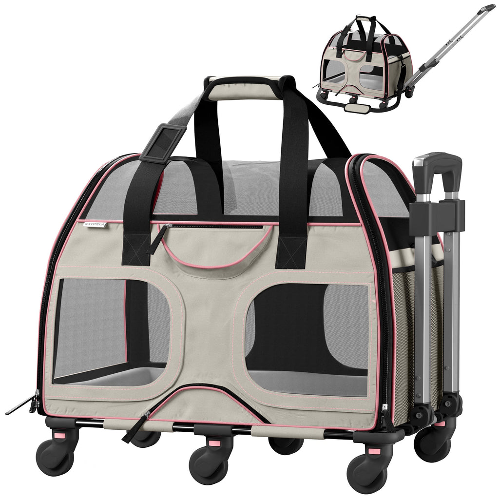 Katziela Luxury Rider PRO pet carrier – White/Pink