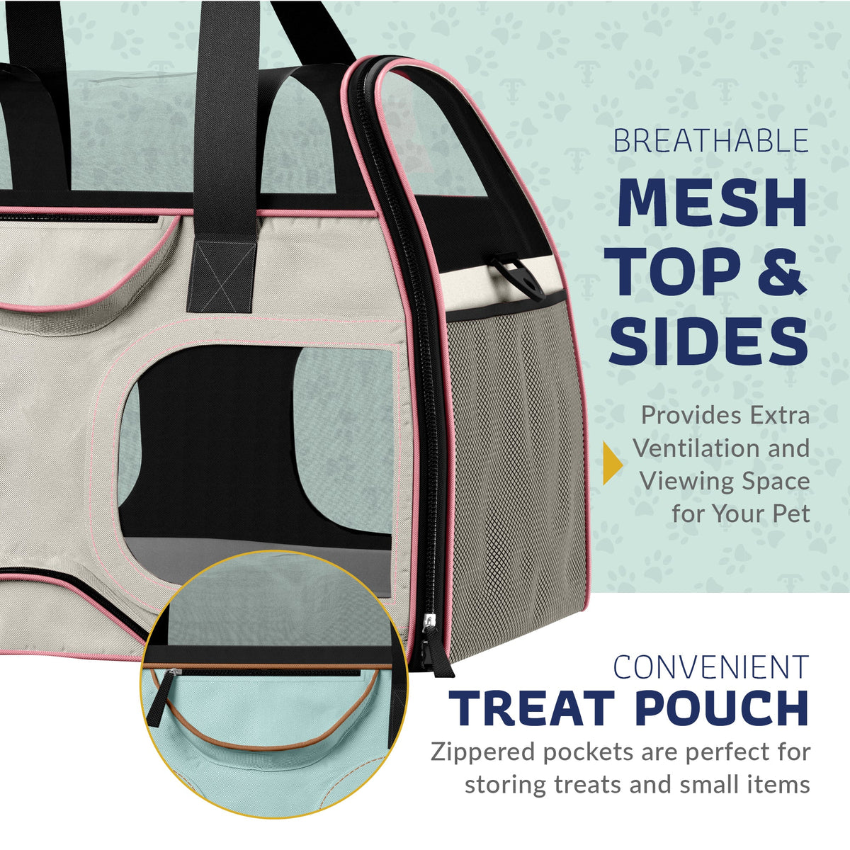 Katziela Luxury Rider PRO pet carrier – White/Pink
